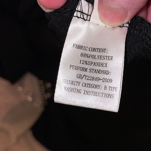 BLACK HEART SHAPED RHINESTONE PEARL NUDE MESH ONE SHOULDER FULL LENGTH GOWN XL - Picture 6 of 16